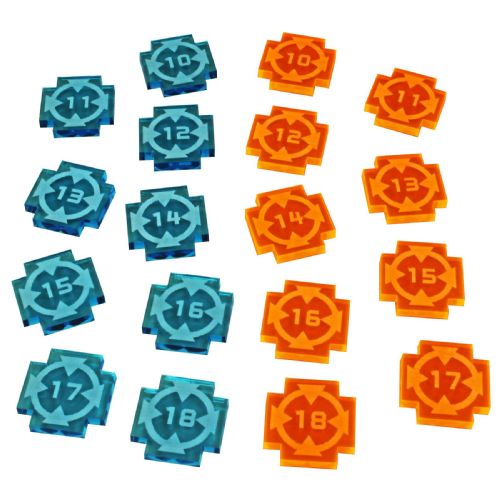 Star Wars X-Wing Target Lock Token Set #10-18, Fluorescent Blue & Fluorescent Orange